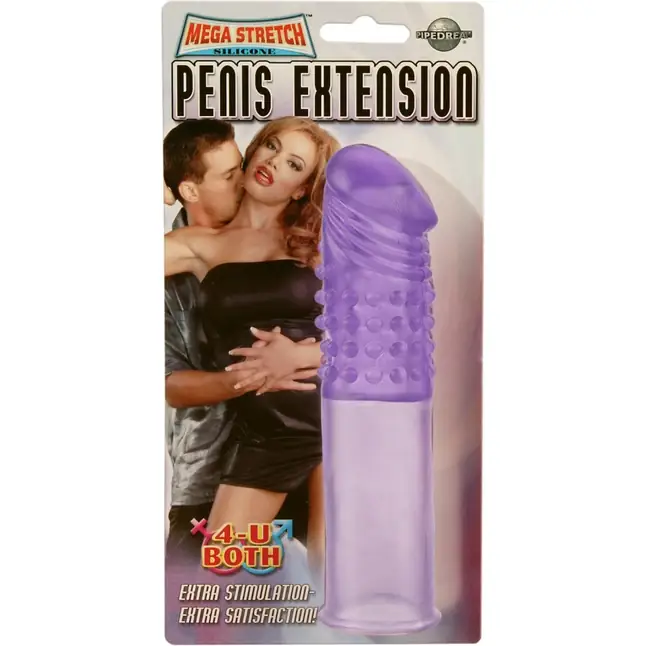 Фиолетовая насадка-удлинитель Mega Stretch Penis Extension - 16,5 см - Pipedream Products. Фотография 2.