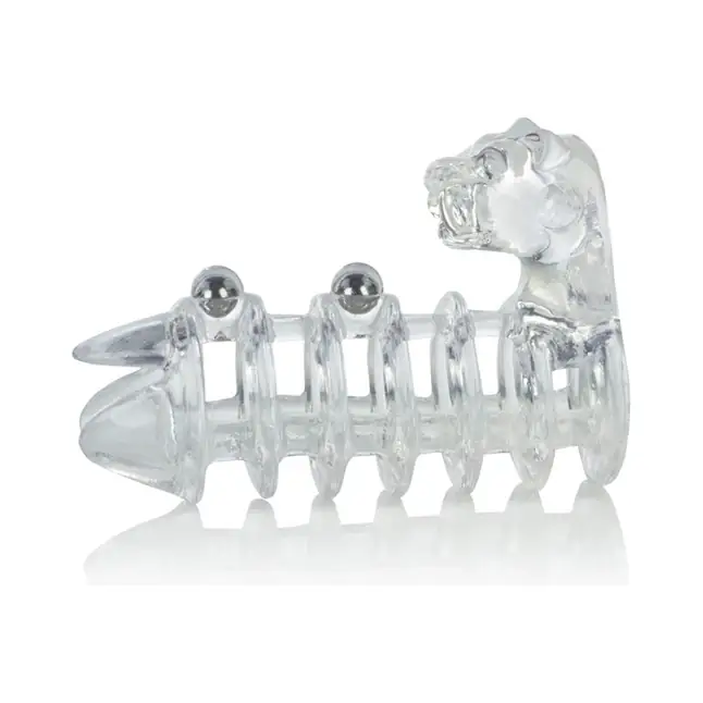Вибронасадка с клиторальным стимулятором Jaguar Enhancer with Beads - Couples Enhancers. Фотография 3.