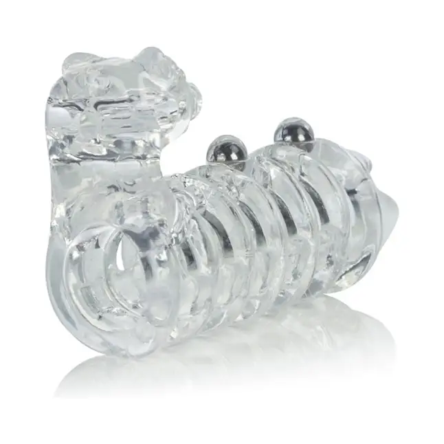 Вибронасадка с клиторальным стимулятором Jaguar Enhancer with Beads - Couples Enhancers. Фотография 5.