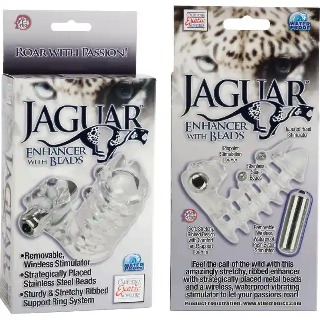 Вибронасадка с клиторальным стимулятором Jaguar Enhancer with Beads - Couples Enhancers. Фотография 7.