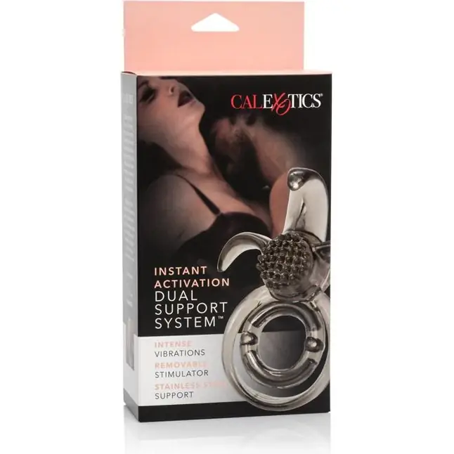 Вибронасадка с клиторальным стимулятором Vibrating Support Plus Intant Activation Dual - Couples Enhancers. Фотография 3.