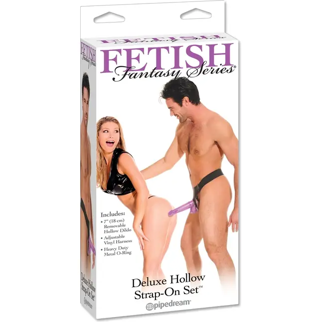 Фиолетовый страпон унисекс Fetish Fantasy Delight Hollow Purple - 21 см - Fetish Fantasy Series. Фотография 4.