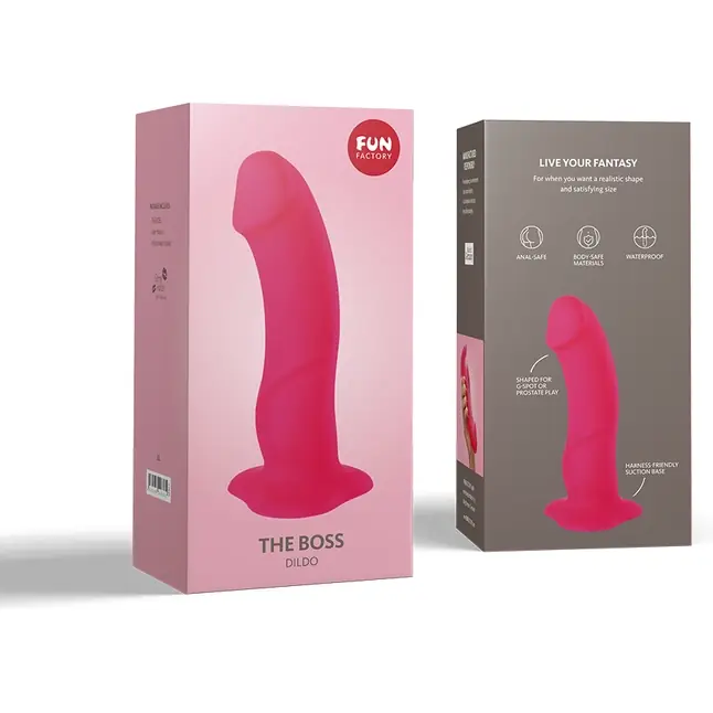 Ярко-розовый реалистичный фаллоимитатор The Boss Dildo - 18 см. Фотография 4.