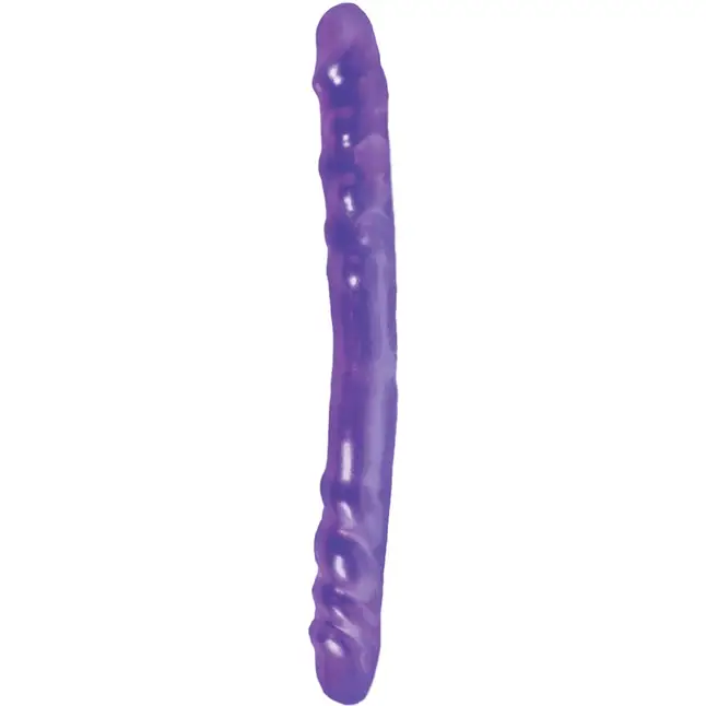 Фиолетовый двойной фаллоимитатор BASIX - 38,5 см - Basix Rubber Works