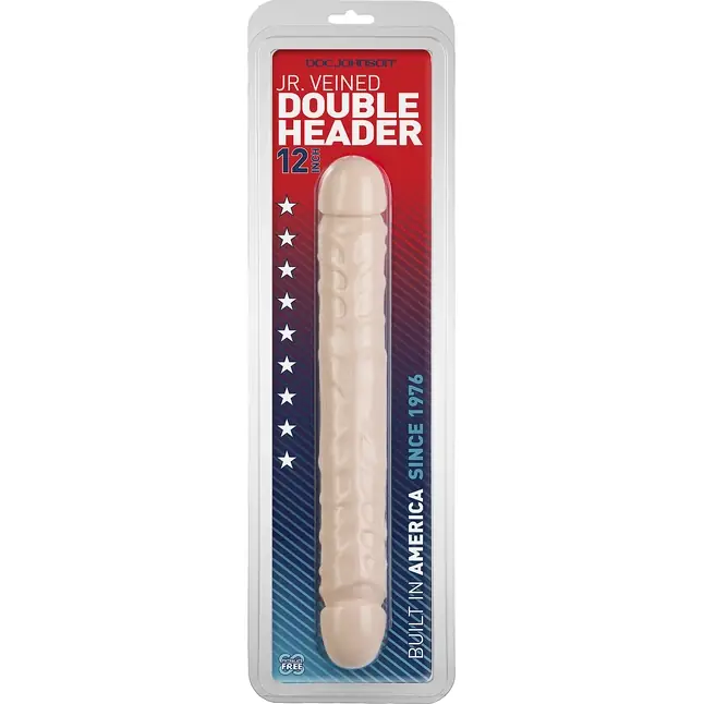 Фаллоимитатор двухсторонний Jr. Veined Double Header 12 - 30,5 см - The Classics. Фотография 7.