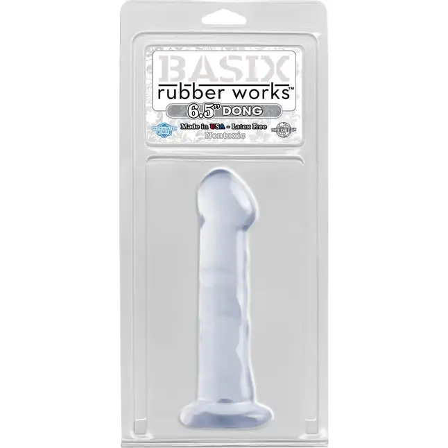 Прозрачный фаллоимитатор Basix - 16,5 см - Basix Rubber Works. Фотография 2.