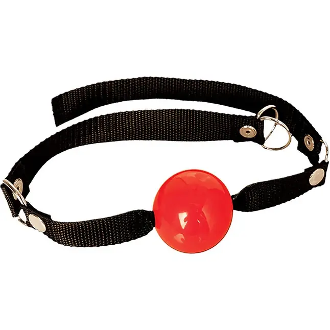 Кляп с шариком красного цвета Beginners Ball Gag - Fetish Fantasy Series. Фотография 3.