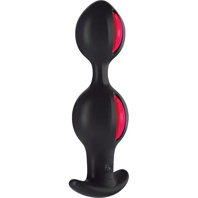 Чёрно-малиновые анальные шарики B Balls Duo - 12,5 см. Фотография 2.