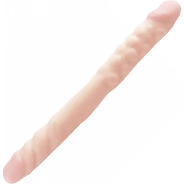 Телесный двусторонний фаллоимитатор BASIX 16 Double Dong - 38,5 см - Basix Rubber Works