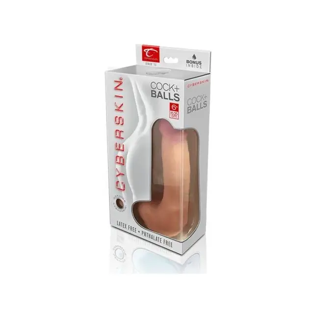 Реалистичный фаллоимитатор CyberSkin Cyber Cock with Balls Light - 20 см - CyberSkin. Фотография 2.