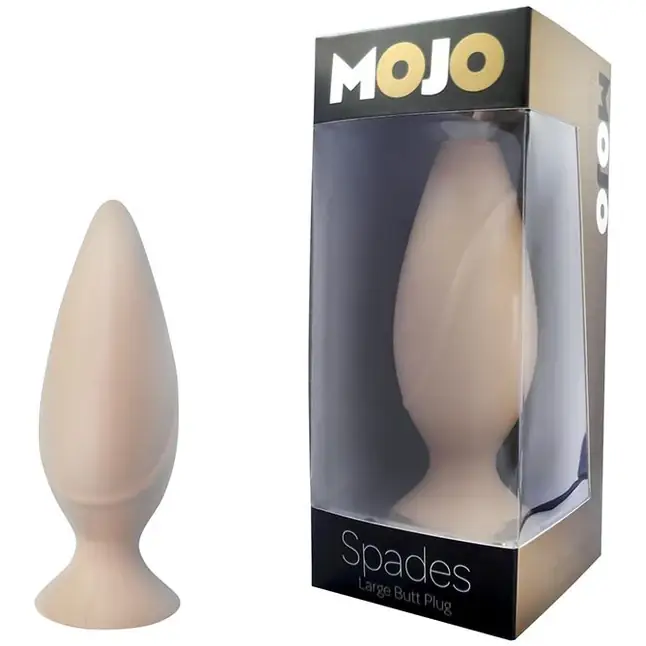 Анальная пробка на присоске MOJO SPADES LARGE телесного цвета - 12 см - Mojo