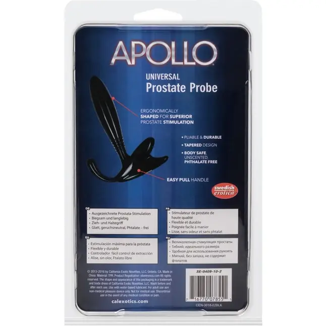 Черный стимулятор простаты APOLLO UNIVERSAL PROSTATE PROBE - Apollo. Фотография 4.