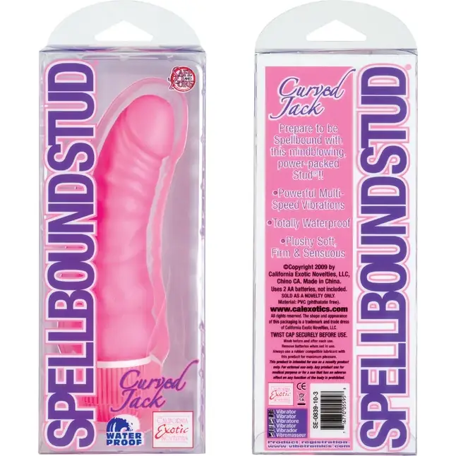 Розовый вибратор Spellbound Stud Curved Jacks - 17 см - Studs. Фотография 6.
