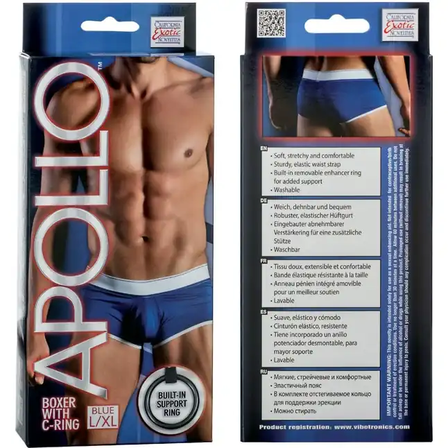 Мужские трусы-боксеры Apollo Boxer with C-Ring со съёмным эрекционным кольцом - Apollo. Фотография 4.