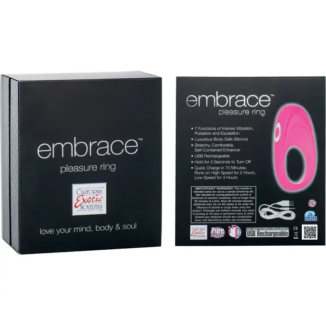 Розовое виброкольцо Embrace pleasure rings - Embrace. Фотография 2.