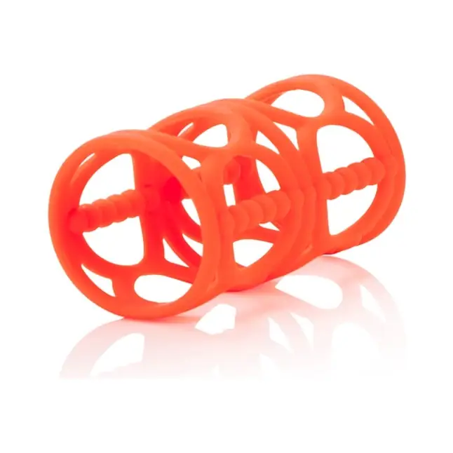 Набор оранжевых насадок на пенис Posh Silicone Lovers Cages - Posh. Фотография 6.