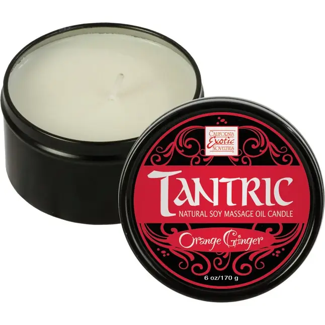 Массажная свеча с ароматом апельсина и имбиря Tantric Soy Candle Orange Ginger - Tantric Collection