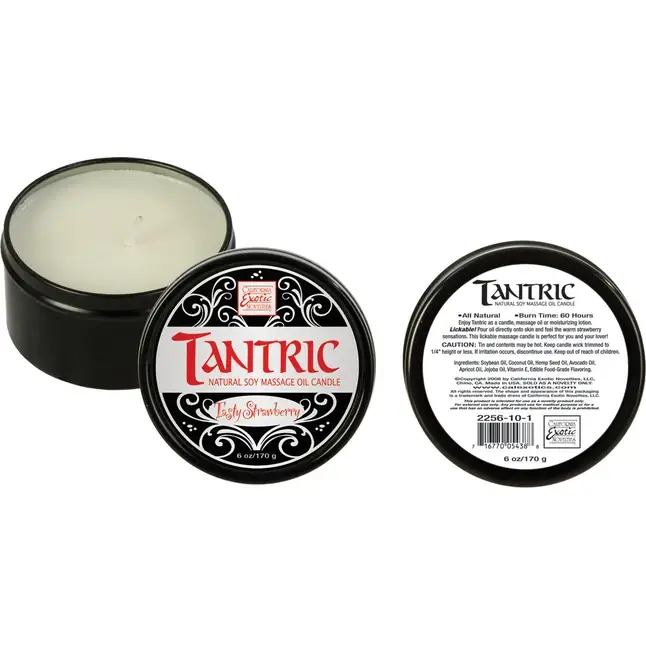 Массажная свеча с ароматом клубники Tantric Soy Candle Tasty Strawberry - Tantric Collection. Фотография 2.
