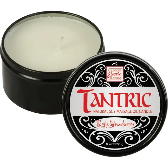 Массажная свеча с ароматом клубники Tantric Soy Candle Tasty Strawberry - Tantric Collection