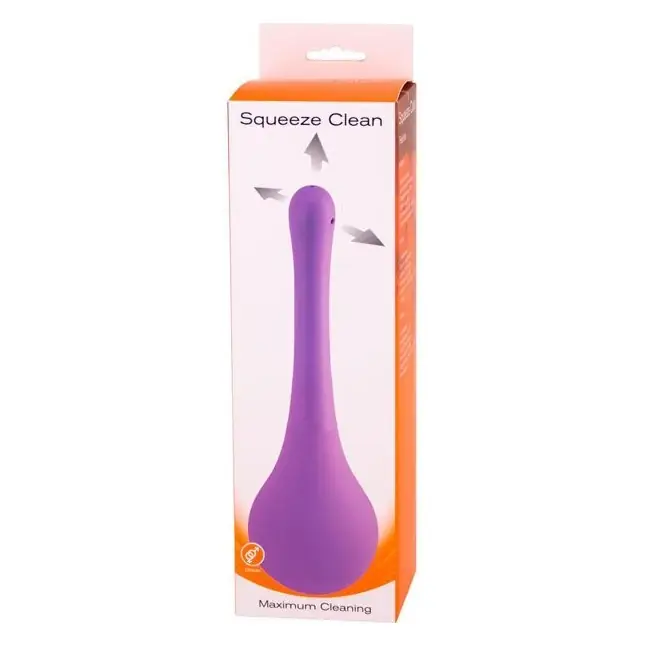 Фиолетовый анальный душ SQUEEZE CLEAN - Premium Range. Фотография 2.