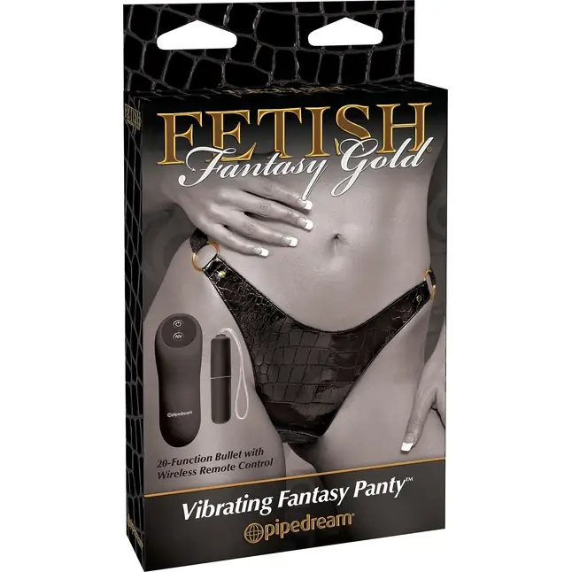 Вибротрусики с пультом GOLD VIBRATING PANTIES - Fetish Fantasy Gold