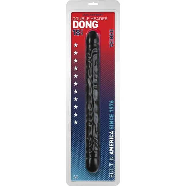 Двойной черный фаллоимитатор Black Double Dong - 45,7 см - The Classics. Фотография 5.