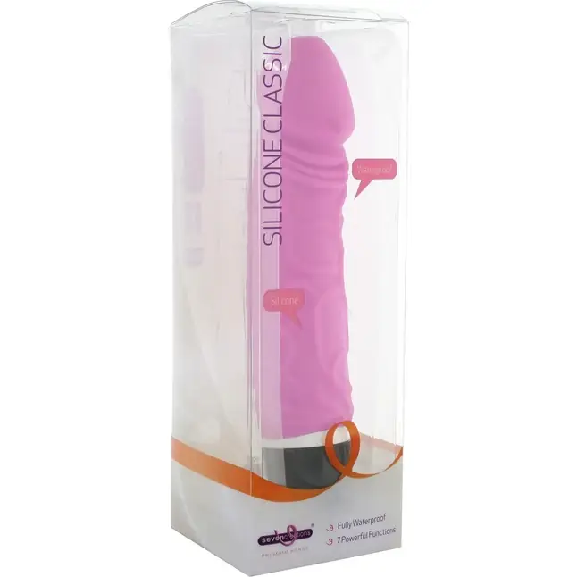 Розовый силиконовый вибратор CLASSIC ORIGINAL PINK - 20 см - Premium Range. Фотография 2.