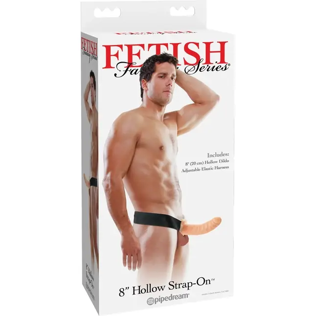 Полый страпон 8 Hollow Strap-On телесного цвета - 19 см - Fetish Fantasy Series. Фотография 5.