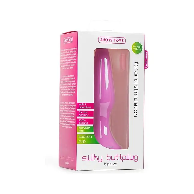 Розовая анальная пробка Silky Buttplug Big - 16 см - Shots Toys. Фотография 2.