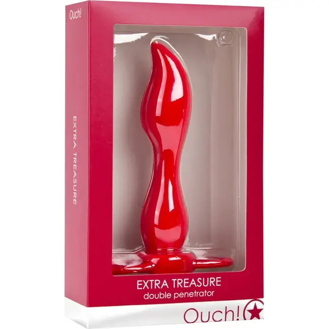 Красная насадка на пенис Extra Treasure - Ouch!. Фотография 2.