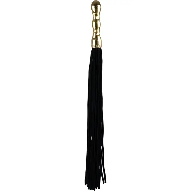 Коричневая плетка Luxury Whip 18k-Silver plated с покрытой серебром рукоятью - Ouch!