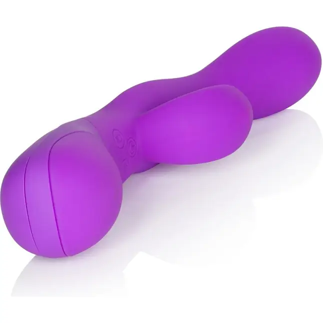 Фиолетовый вибромассажер Impress Tongue со стимуляцией клитора - 18 см - Impress. Фотография 4.