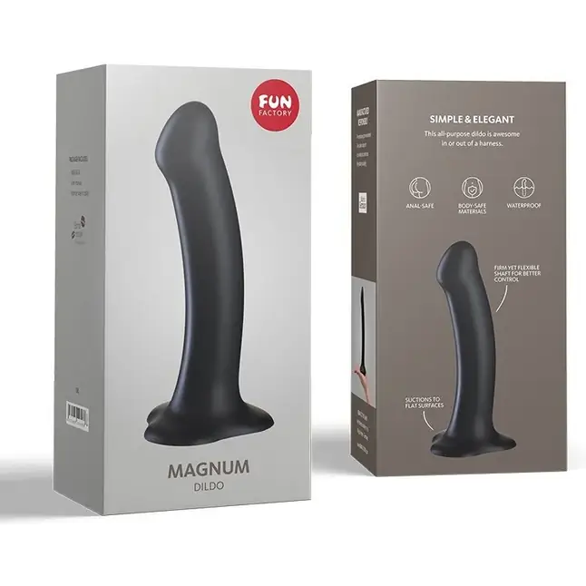 Чёрный гладкий фаллоимитатор Magnum - 18,3 см. Фотография 2.