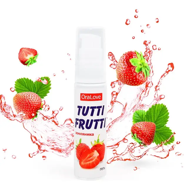 Гель-смазка Tutti-Frutti с земляничным вкусом - 30 гр - Серия OraLove