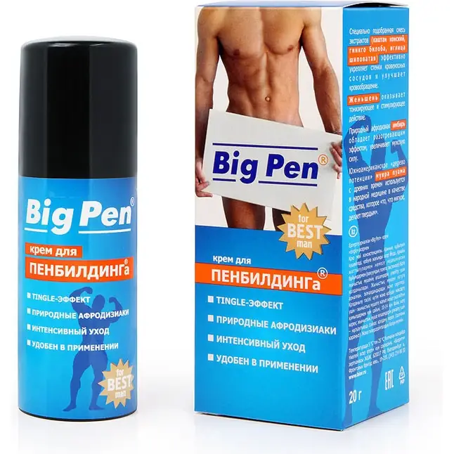 Крем Big Pen для увеличения полового члена - 20 гр. (ДО 03/26) - Средства для коррекции размеров