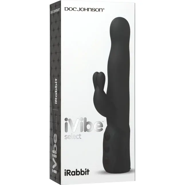 Чёрный хай-тек вибромассажер iVibe Select iRabbit - 26 см - IVibe Select