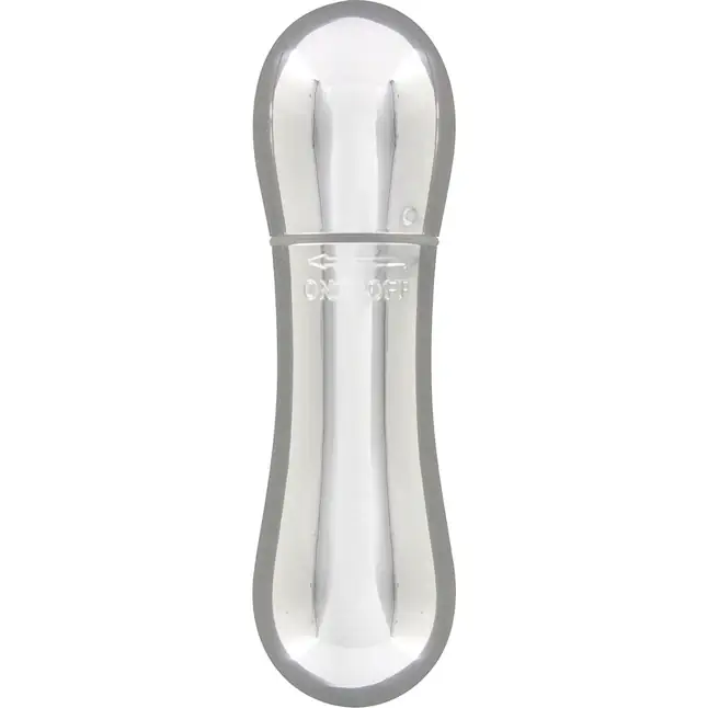 Серебристый мини-вибромассажер MINI VIBRATING MASSAGER - 8 см - Basics