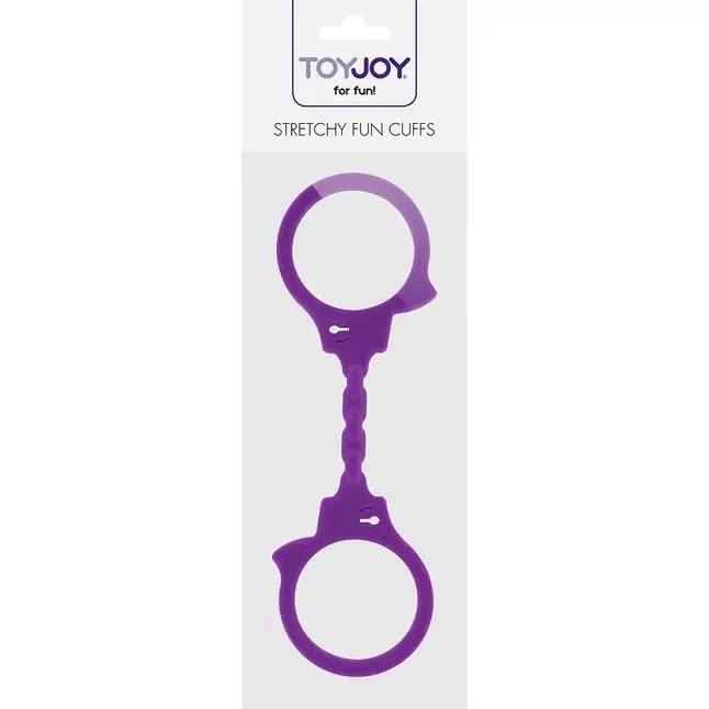 Фиолетовые эластичные наручники STRETCHY FUN CUFFS - Basics. Фотография 2.