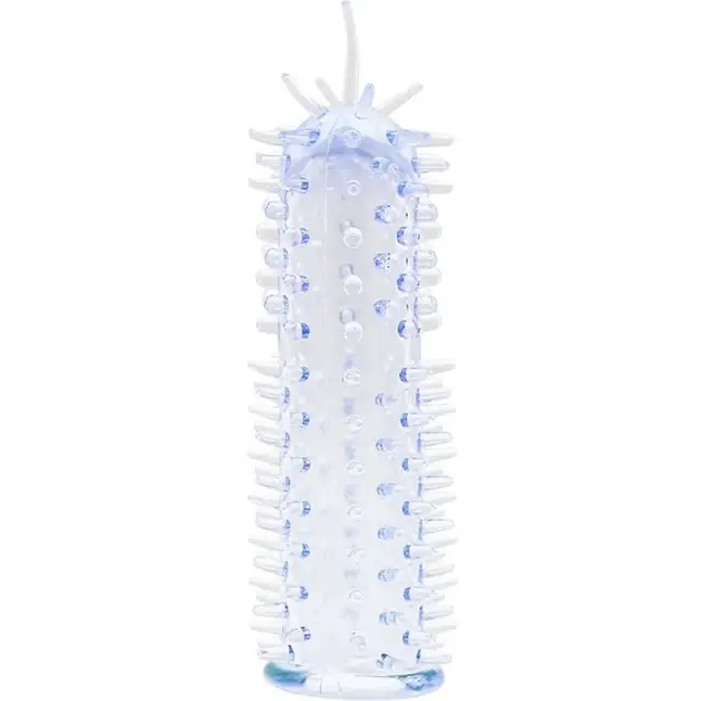 Голбуая насадка с шипами и усиками SENSASOFT SLEEVE BLUE - 16,5 см
