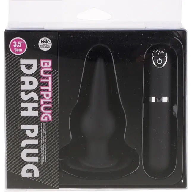 Черная вибровтулка Dash Butt Plug With Mini Controller III - 9 см. Фотография 2.