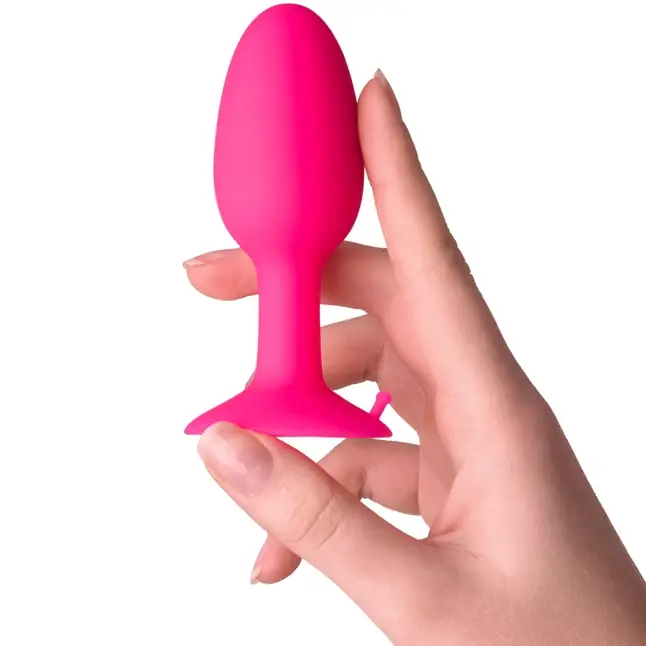 Розовая анальная втулка со стальным шариком внутри POPO Pleasure - 8,5 см. Фотография 3.