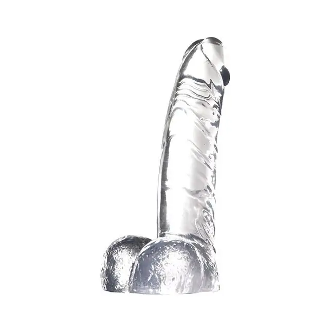 Прозрачный фаллоимитатор из желейного материала JELLY JOY CARBONATE CLEAR - 15,2 см - Jelly Joy