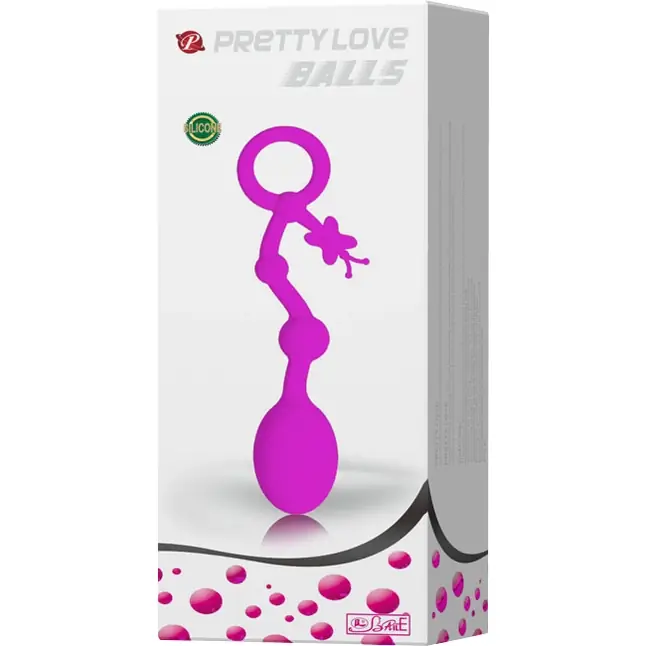 Лиловые анальные бусы Balls - 15 см - Pretty Love. Фотография 5.