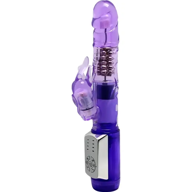 Фиолетовый вибратор-ротатор Passionate Baron - 22 см
