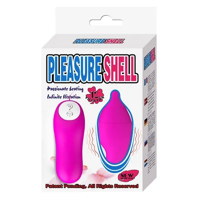 Лиловое виброяйцо Pleasure Shell в форме капли. Фотография 7.
