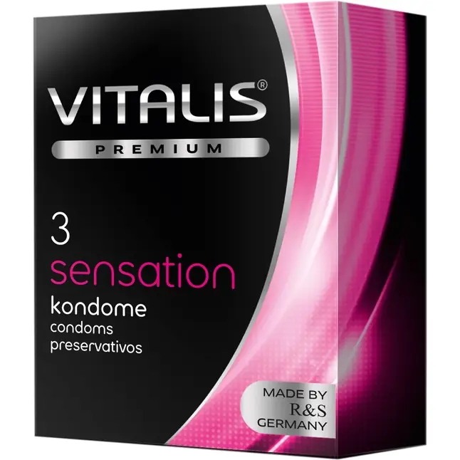 Презервативы с пупырышками и кольцами VITALIS PREMIUM sensation - 3 шт