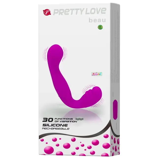 Безремневой силиконовый вибрострапон Beau - 20 см - Pretty Love. Фотография 6.