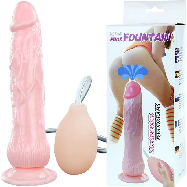 Фаллоимитатор-реалистик с имитацией семяизвержения Eros Fountain - 19,5 см. Фотография 8.