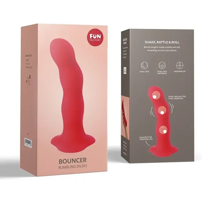 Красный фаллоимитатор Bouncer - 18,3 см. Фотография 5.