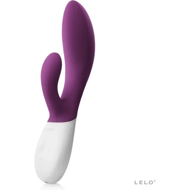 Вибромассажер с клиторальным стимулятором INA Wave Plum - 19,5 см